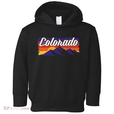 Retro Vintage Mountains Colorado Toddler Hoodie