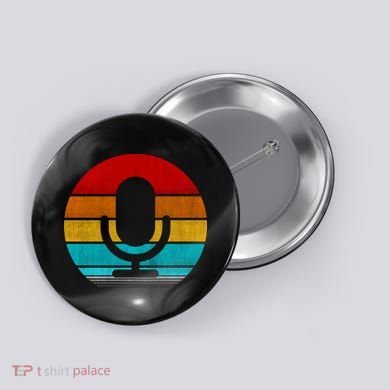 Retro Vintage Microphone Button