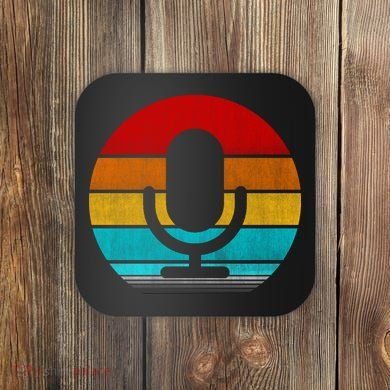 Retro Vintage Microphone Coaster
