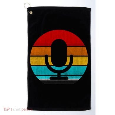 Retro Vintage Microphone Golf Towel