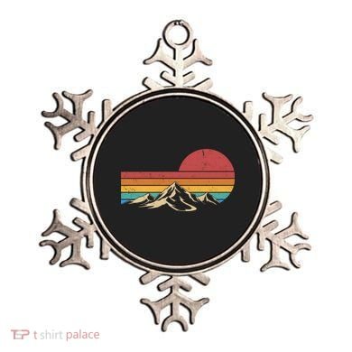 Retro Vintage Mountain Range Sunset Colors Ornament