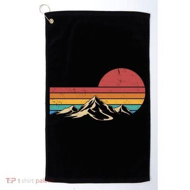 Retro Vintage Mountain Range Sunset Colors Golf Towel