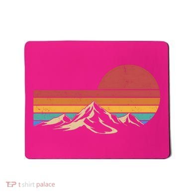 Retro Vintage Mountain Range Sunset Colors Mousepad