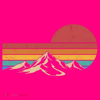 Retro Vintage Mountain Range Sunset Colors Women's T-Shirt