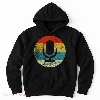 Retro Vintage Microphone Computer Icons Podcast Hoodie