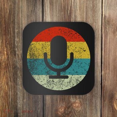 Retro Vintage Microphone Computer Icons Podcast Coaster