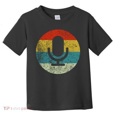 Retro Vintage Microphone Computer Icons Podcast Toddler T-Shirt