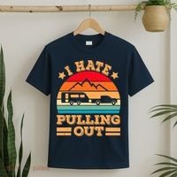 Retro Vintage Mountains I Hate Pulling Out Funny Camping T-Shirt thumb 2