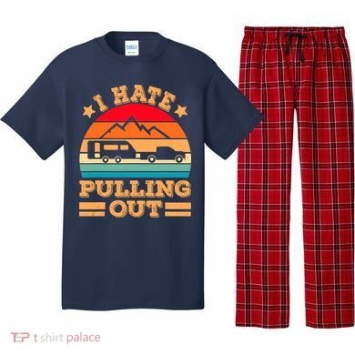 Retro Vintage Mountains I Hate Pulling Out Funny Camping Pajama Set