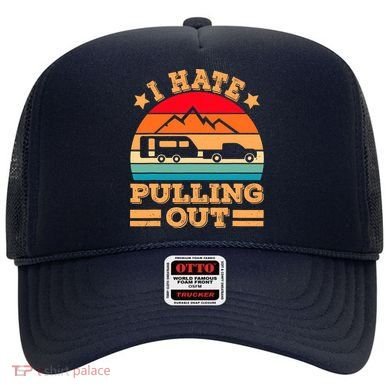Retro Vintage Mountains I Hate Pulling Out Funny Camping Hat