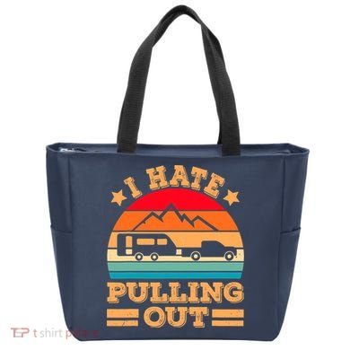 Retro Vintage Mountains I Hate Pulling Out Funny Camping Tote Bag