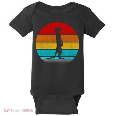 Retro Vintage Meerkat Baby Bodysuit