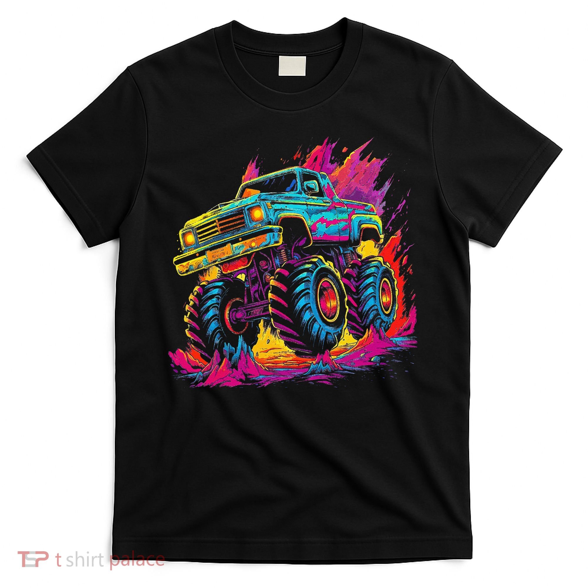 Retro Vintage Monster Truck Retro Sunset Monster Truck T-Shirt