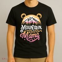 Retro Vintage Mountain Mama Bear Camping Hiking Mothers Day  T-Shirt thumb 3