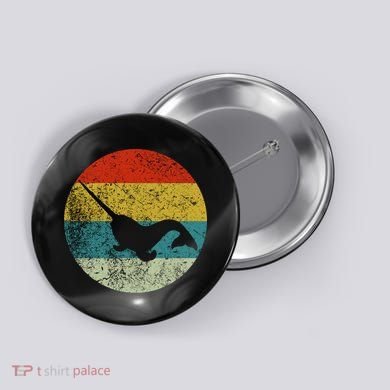 Retro Vintage Narwhal Button