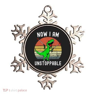 Retro Vintage Now I Am Unstoppable Trex Funny TRex Ornament
