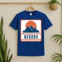 Retro Vintage Nevada USA Mountain Gift For Men T-Shirt thumb 2