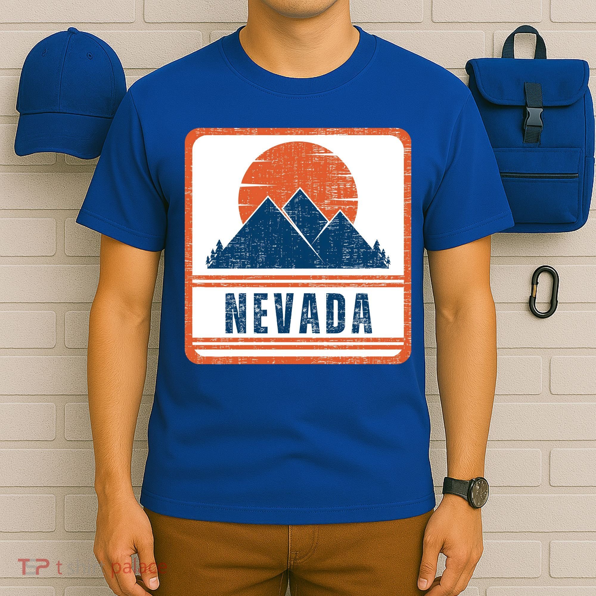 Retro Vintage Nevada USA Mountain Gift For Men T-Shirt