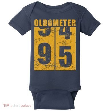 Retro Vintage Oldometer 95 Years Old Baby Bodysuit