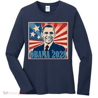 Retro Vintage Obama 2028 Women's Long Sleeve Shirt