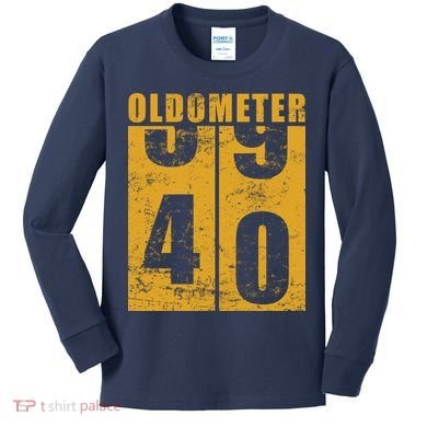 Retro Vintage Oldometer 40 Years Old Kids Long Sleeve Shirt