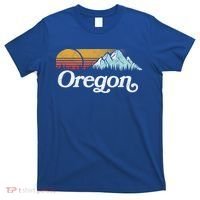 Retro Vibe Oregon Cool Gift Vintage Mountains And Sun Cool Gift T-Shirt thumb 0