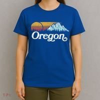 Retro Vibe Oregon Cool Gift Vintage Mountains And Sun Cool Gift T-Shirt thumb 4