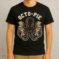 Retro Vintage Octo Pie Octopus Pizza Slices T-Shirt thumb 3