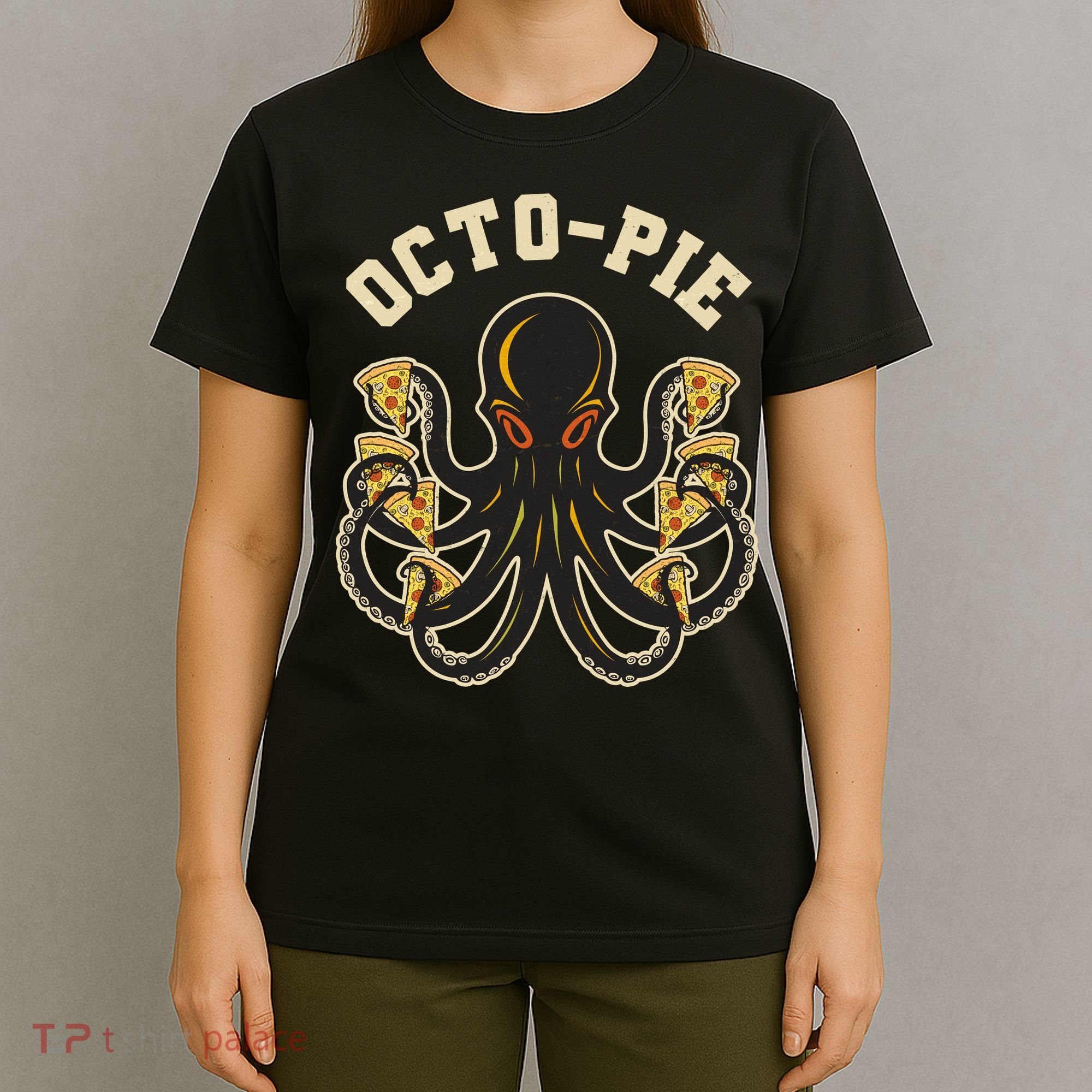 Retro Vintage Octo Pie Octopus Pizza Slices T-Shirt
