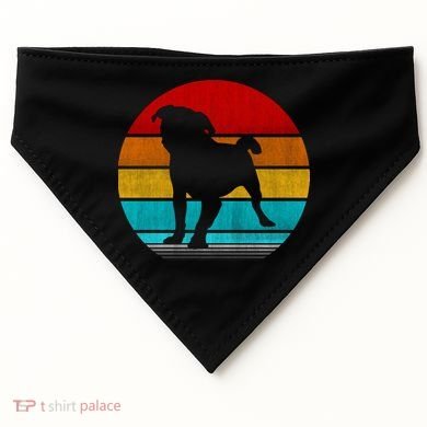 Retro Vintage Pug USA-Made Doggie Bandana