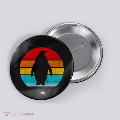 Retro Vintage Penguin Button