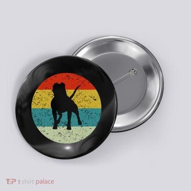 Retro Vintage Pitbull Button