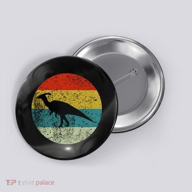 Retro Vintage Parasaurolophus Button