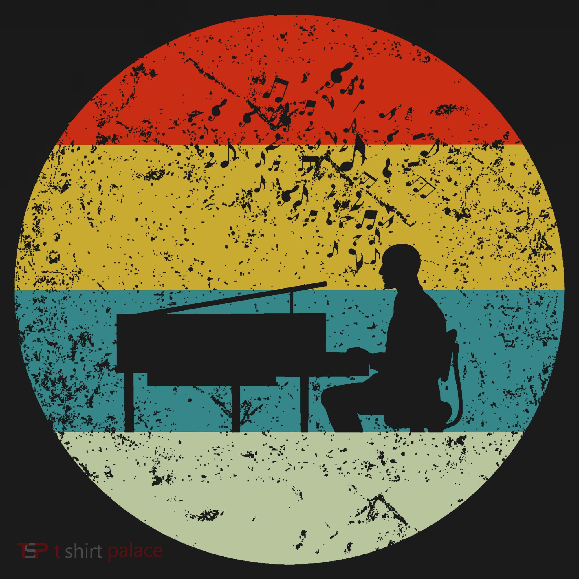 Retro Vintage Piano Player T-Shirt