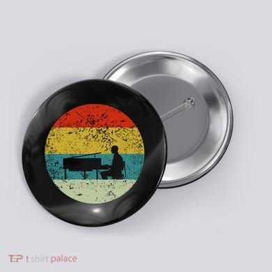 Retro Vintage Piano Player Button