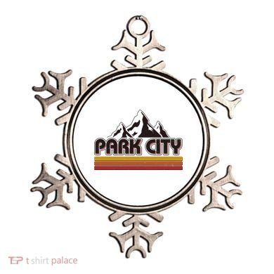 Retro Vintage Park City Utah Mountain Logo Ornament