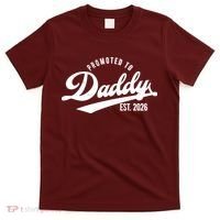 Retro Vintage Promoted To Daddy EST 2026 New Father T-Shirt thumb 0