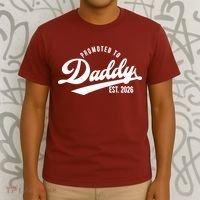 Retro Vintage Promoted To Daddy EST 2026 New Father T-Shirt thumb 3