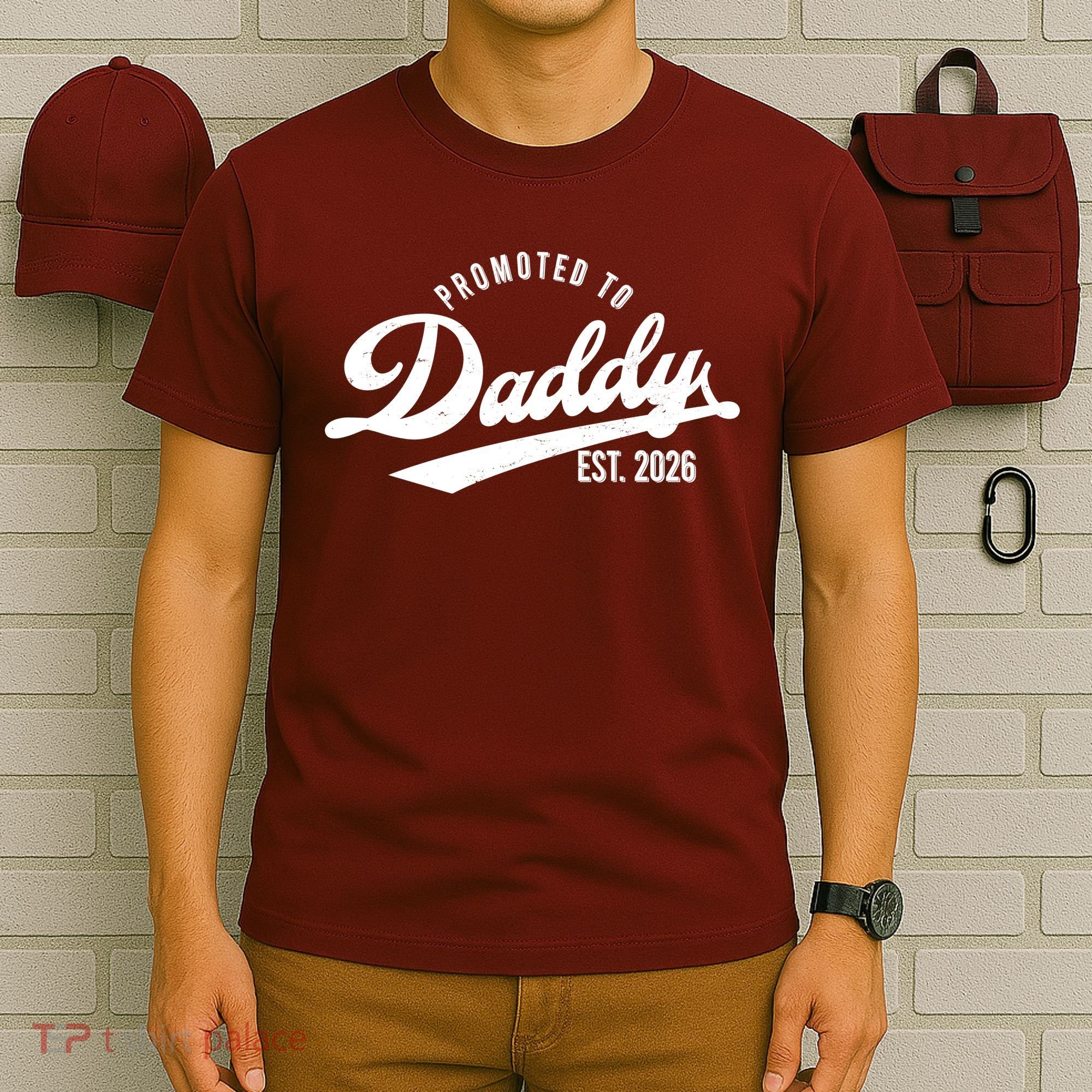 Retro Vintage Promoted To Daddy EST 2026 New Father T-Shirt