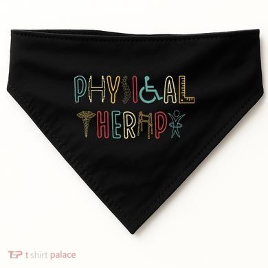 Retro Vintage Physical Therapy Funny Physical Therapist USA-Made Doggie Bandana