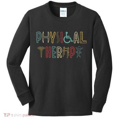 Retro Vintage Physical Therapy Funny Physical Therapist Kids Long Sleeve Shirt
