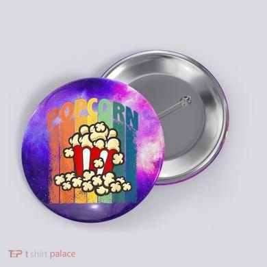 Retro Vintage Popcorn Movie Buff Popcorn Button