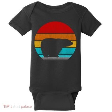 Retro Vintage Polar Bear Baby Bodysuit