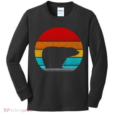 Retro Vintage Polar Bear Kids Long Sleeve Shirt