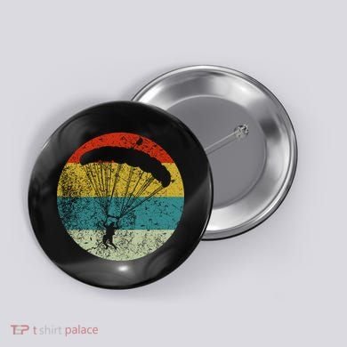 Retro Vintage Parachuting Button