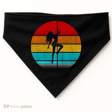 Retro Vintage Pole Dancer USA-Made Doggie Bandana