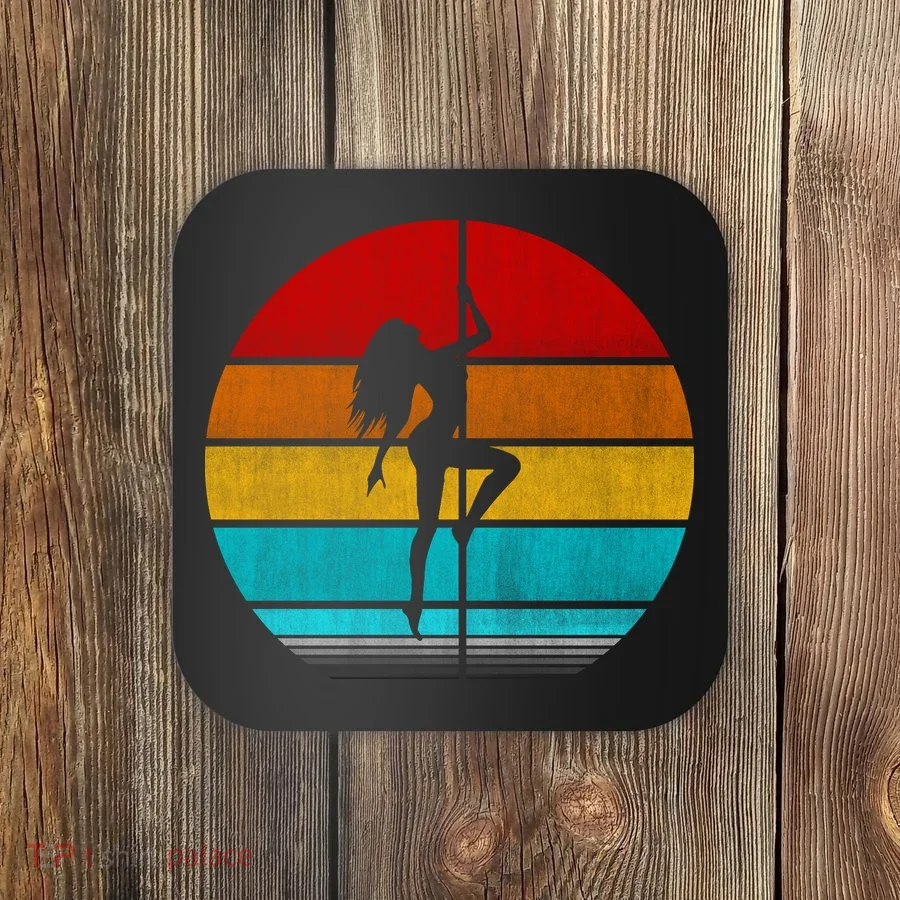 Retro Vintage Pole Dancer Coaster