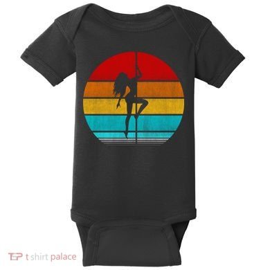 Retro Vintage Pole Dancer Baby Bodysuit