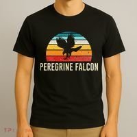 Retro Vintage Peregrine Falcon Sunset Classic 80s Style Gift T-Shirt thumb 3