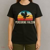 Retro Vintage Peregrine Falcon Sunset Classic 80s Style Gift T-Shirt thumb 4